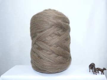 Grijs-Bruin gemêleerde Merino Lontwol 053.1