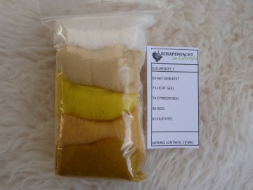 Kleurenset wit/geel tinten