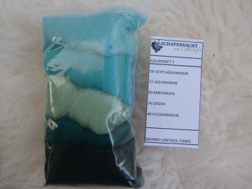 Kleurenset blauw/groene tinten