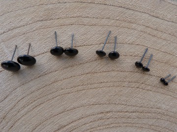 Glazen oogjes op pin complete set