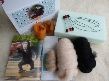 Compleet naaldvilt-pakket Chimpansee Chico