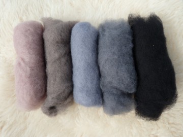 Super zachte Perendale kaardvlies kleurenset 5 bruin-zwart