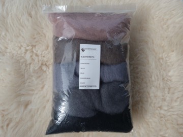 Super zachte Perendale kaardvlies kleurenset 5 bruin-zwart