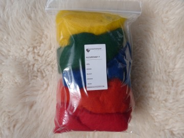 Super zachte Perendale kaardvlies kleurenset 7 regenboog