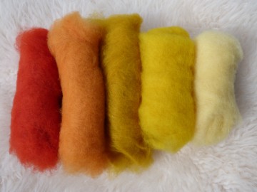 Super zachte Perendale kaardvlies kleurenset 4 geel-oranje