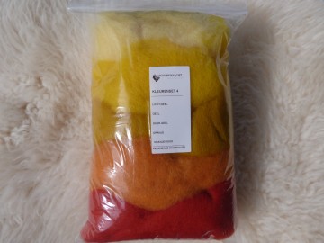 Super zachte Perendale kaardvlies kleurenset 4 geel-oranje