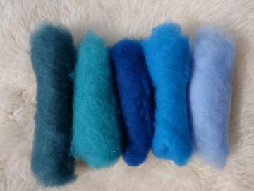 Super zachte Perendale kaardvlies kleurenset 3 blauw