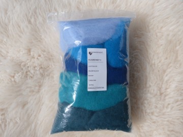 Super zachte Perendale kaardvlies kleurenset 3 blauw
