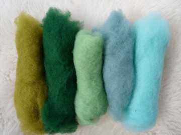 Super zachte Perendale kaardvlies kleurenset 2 groen