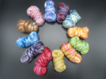 Complete serie Tussah zijde Merino lontwol Mix