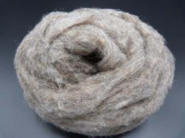 Grijze shetland kaardvlies in lont