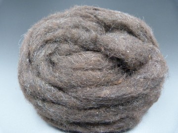 Zwarte jacob kaardvlies in lont