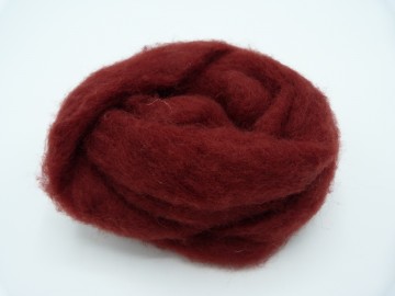 Corriedale kaardvlies in lont bordeaux