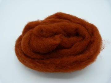 Corriedale kaardvlies in lont roest