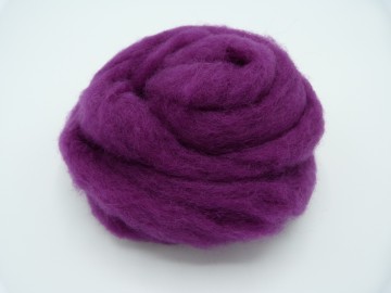 Corriedale kaardvlies in lont donker paars