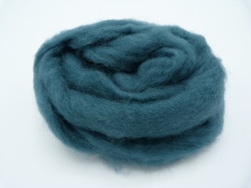 Corriedale kaardvlies in lont petrol