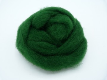 Gekleurde kaardvlies Corriedale in lont getrokken groen