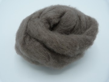 Gekleurde kaardvlies Corriedale in lont getrokken taupe