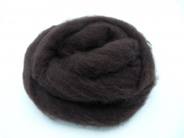 Kaardvlies Corriedale in lont getrokken bruin