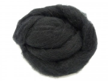 Kaardvlies Corriedale in lont getrokken zwart