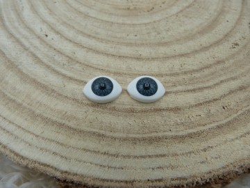 Plastic oogjes grijs 9 mm