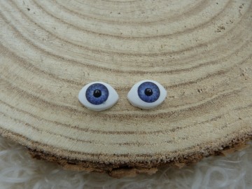 Plastic oogjes grijs/blauw 7/9 mm