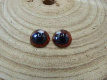 Glazen bol oogjes bruin 16/20 mm