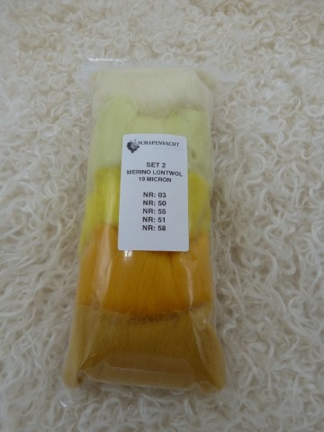 Merino lontwol 19 micron kleurenset 2