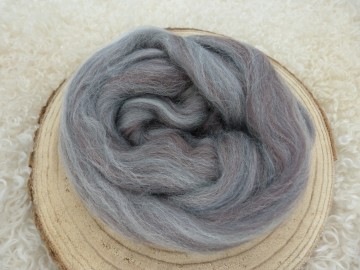 Grijs- Bruin gemêleerde sokkenwol