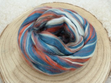 Gekleurde bamboo mix in lont oranje/petrol/geel