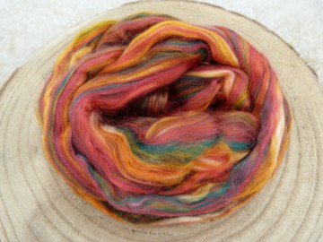 Gekleurde bamboo mix in lont oranje/groen/geel