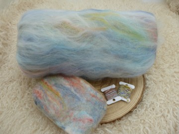 Extra fijne merino batt met viscose