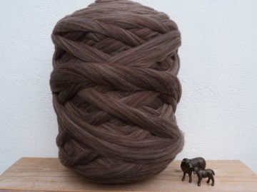 Zachte merino xxl lontwol Bruin-Grijs gemêleerd