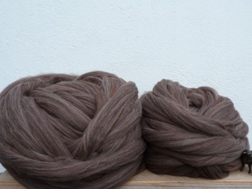 Merino Lontwol Bruin-Grijs gemêleerd