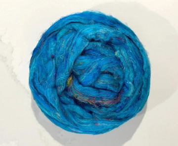 Sari silk blue lagoon kleurig
