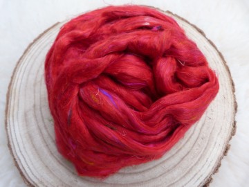 Sari silk rood kleurig