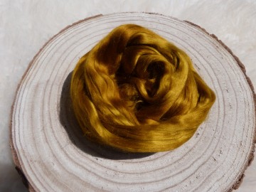 Moerbei zijde lont okergeel