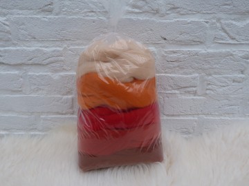 Merino lontwol kleuren-set oranje