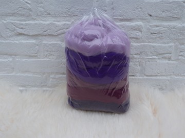 Merino lontwol kleuren-set paars