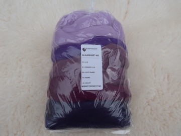 Merino lontwol kleuren-set paars