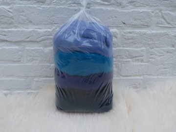 Merino lontwol kleuren-set blauw