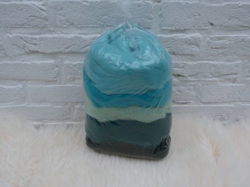 Merino lontwol kleuren-set blauw/groen