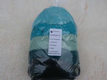 Merino lontwol kleuren-set blauw/groen