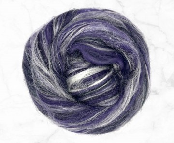 Tussah Merino lontwol mix Utrecht – paarse merino lontwol met tussah zijde