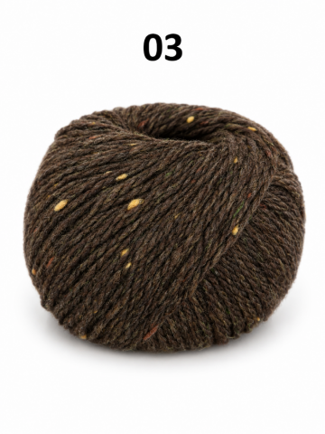 Super Tweed bruin gemêleerd garen met kleurrijke tweed spikkels