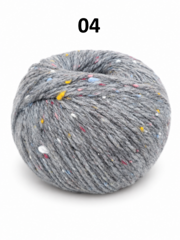 Super Tweed grijs gemêleerd garen met kleurrijke tweed spikkels