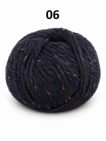 Super Tweed zwart gemêleerd garen met kleurrijke tweed spikkels