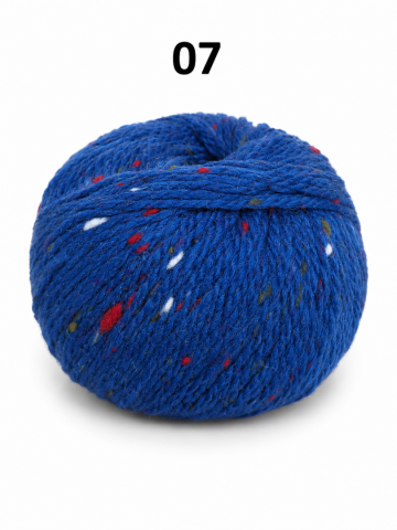 Super Tweed blauw gemêleerd garen met kleurrijke tweed spikkels