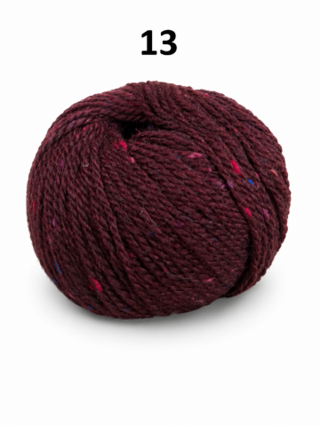 Super Tweed rood-bruin gemêleerd garen met kleurrijke tweed spikkels