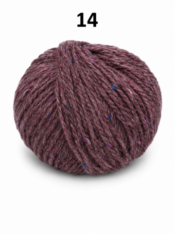 Super Tweed aubergine gemêleerd garen met kleurrijke tweed spikkels
